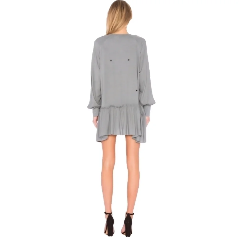 Wildfox Scattered Star Embroidery Mini Dress Grayish Blue‎ Size XS